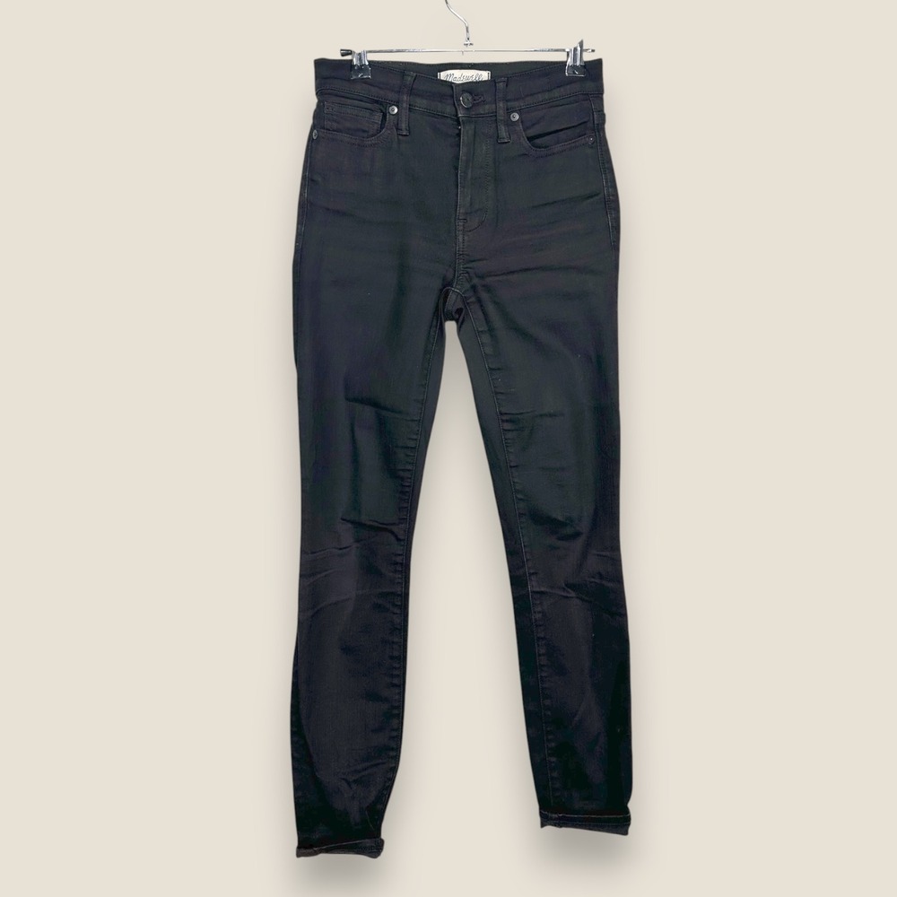 Madewell High Riser Skinny Jeans Women Size 24 Black Wash Denim Stretch